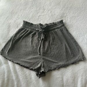 Forever 21 Gray Ribbed High Waist Shorts